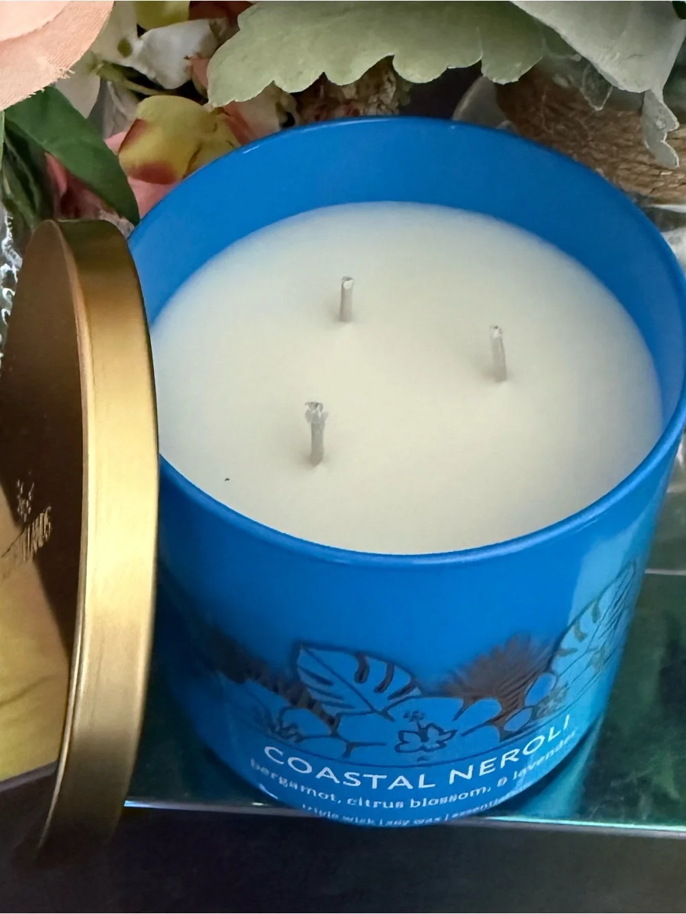 🆕🪷 DISTANT LANDS “COASTAL NEROLI” 3-WICK SCENTED SOY WAX CANDLE. BAND NEW.